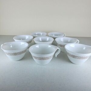 Set of 8 Vintage Corelle WOODLAND BROWN Hook Handle Coffee/Tea Cups.